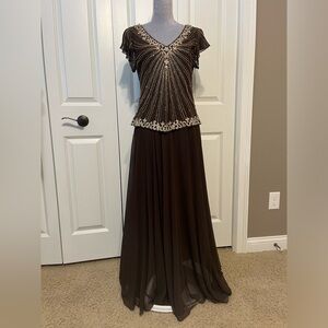 Elegant Brown Maxi Dress